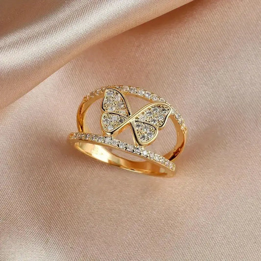 FATIMA - Butterfly Ring with Zircons