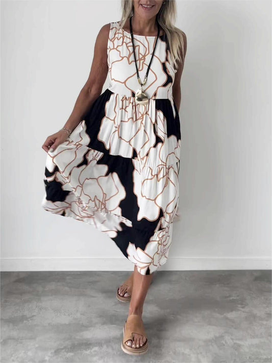 Hallie - Shoulderless Printed Dress