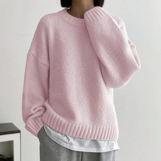 SANDRA - Solid Long Sleeve Round Neck Sweater