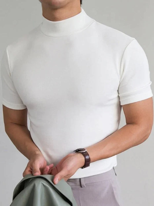 Aaron - Slim fit men's turtleneck shirt