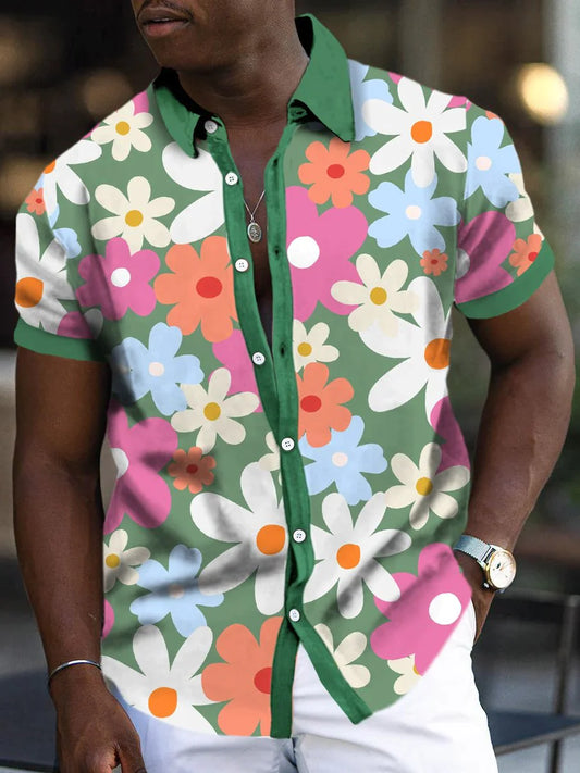 Carter - Short Sleeve Shirt with Flower Print