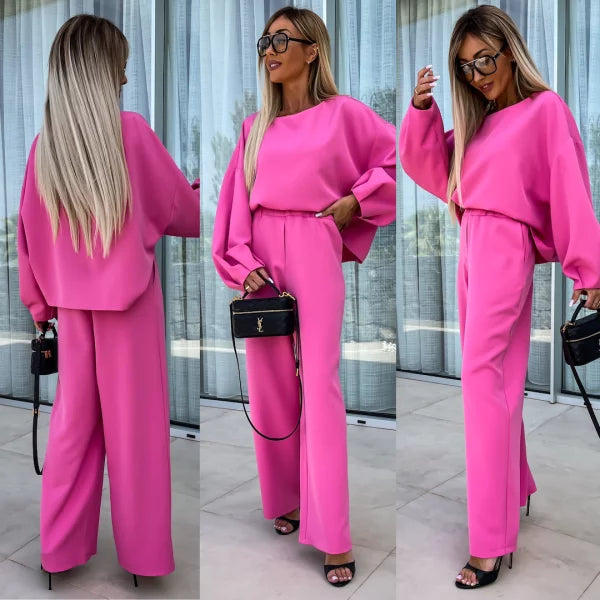 Zoe - Stylish Long Sleeve Shirt and Pants Set in Unique Color