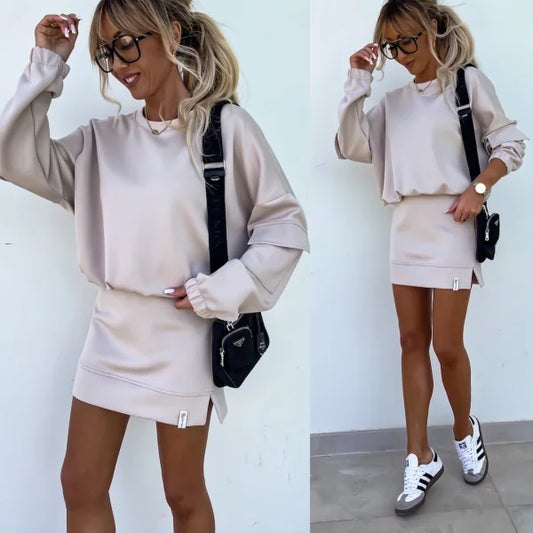 Adela - Mini Skirt and Sweatshirt Set