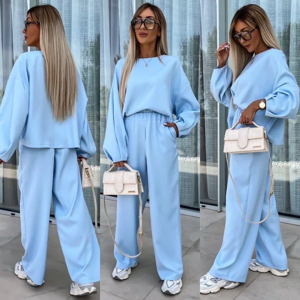 Zoe - Stylish Long Sleeve Shirt and Pants Set in Unique Color